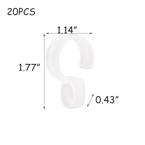 HEVSTIL Windproof Clothesline Hanger Clips - 45mm White, 20-Pack