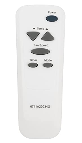 Replacement Remote Control for LG and Kenmore Window Air Conditioner 6711A20034G