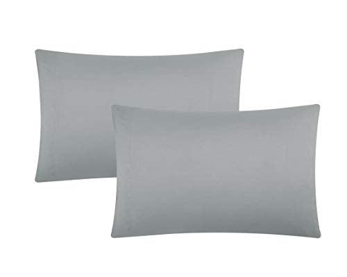 EVOLIVE Microfiber Pillowcases Standard Size Set of 2 Silver Grey
