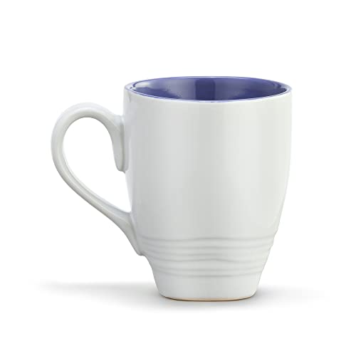 DEMDACO Dean Crouser Wildflowers Watercolor Purple on White 16 Ounce Glossy Ceramic Stoneware Coffee & Tea Mug With Handle