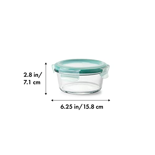 OXO Good Grips 2-Cup Smart Seal Glass Airtight Food Container, Teal