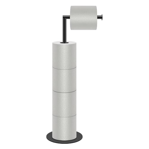 NearMoon Matte Black Toilet Paper Holder Stand - Modern Rustproof Design