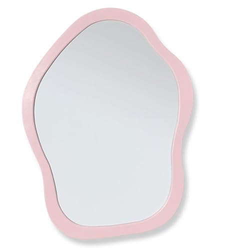 KEYDUACU Magnetic Locker Mirror, 8.6x6.3 Inch Cute Pink Mirror for School Lockers, Refrigerators and Office Cabinets