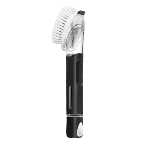 AMFUN Soap Dispensing Dish Brush with Scrubber for Kitchen Cleaning