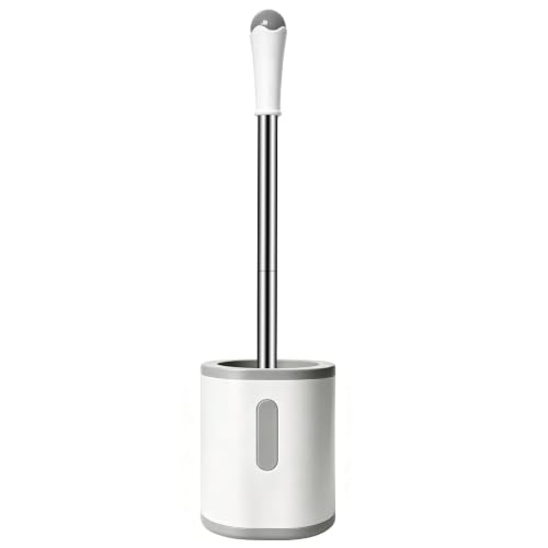 AONEZ Compact Toilet Brush & Holder with Stainless Steel Handle