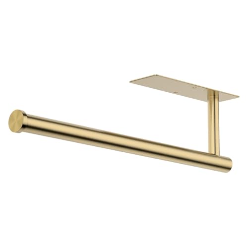 Gold Stainless Steel Paper Towel Holder - Wall-Mounted, No Drilling, 1 Pack