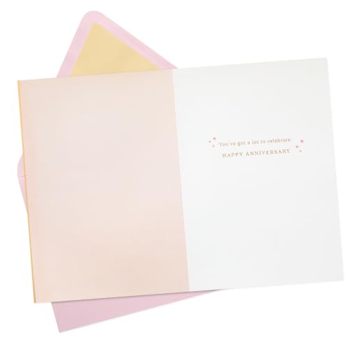 Hallmark Signature Anniversary Card, Cheers Champagne Design, 5x7.2 In