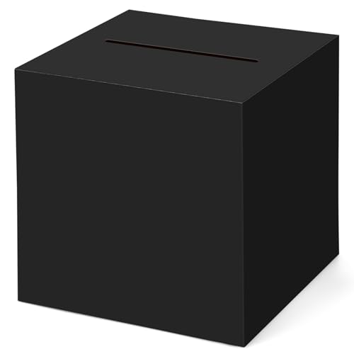 Black Card Box for Weddings & Events - 10x10x10 Inch Gift Holder