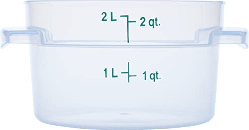 Carlisle Storplus Round Food Storage Containers, 2 Quart, Pack of 12
