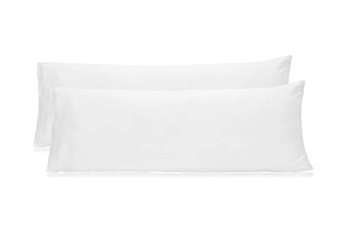 Cotton Craft Pillow Protectors - 2 Pack, 21x54 Inch White