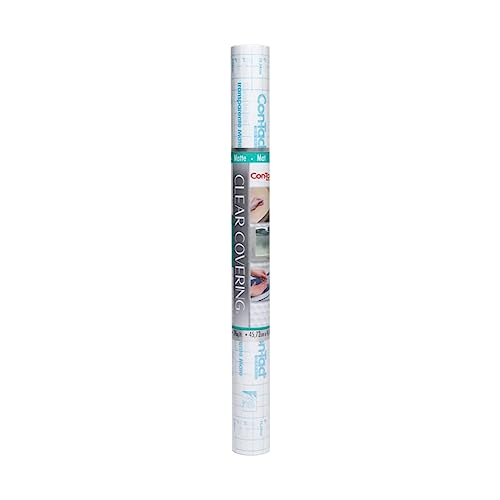 Con-Tact Self-Adhesive Clear Vinyl Shelf Liner - Matte Privacy Film, 18" x 192"