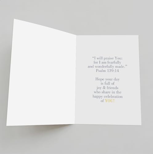 Priest Birthday Card WX-452 with Psalm 139:14, Angel Design, 5x7 Inch