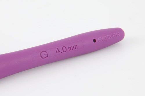 Clover Amour Crochet Hook G (4.0mm) - Easy Grip, Purple