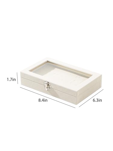 Adugay Velvet Ring Display Case - 30 Slot Jewelry Organizer Box