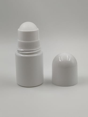 Empty Plastic Roll-On Bottles with Removable Cap for DIY Deodorant and Essential Oils 4-Pack