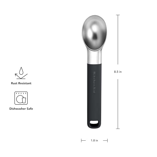 KitchenAid Black Ice Cream Scoop - Effortless Scooping Tool