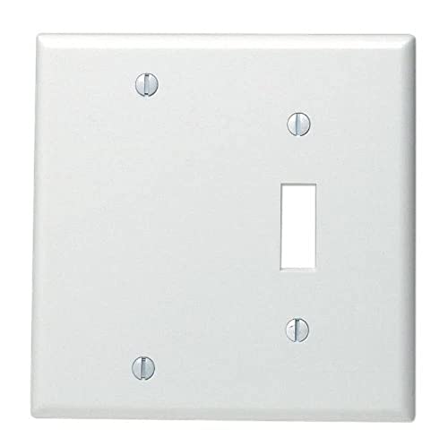 Leviton 2-Gang White Combination Wallplate – 1-Toggle & 1-Blank
