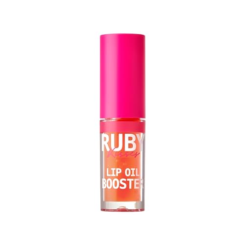 Ruby Kisses Hydrating Lip Oil Booster - Coral Gloss with Natural Oils