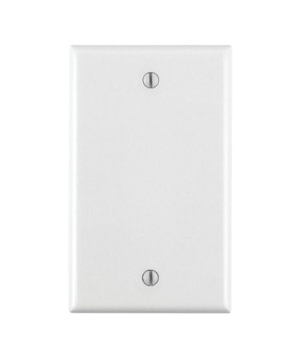 Leviton 1-Gang White Blank Wallplate - Durable Plastic Cover