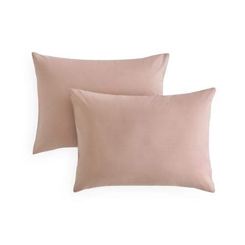 Dusty Pink Cotton Pillow Cases - Set of 2, Standard Size 20x26 inches