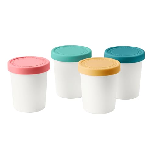 Tovolo 6oz Mini Ice Cream Containers Set of 4 - Reusable Food Storage with Silicone Lids