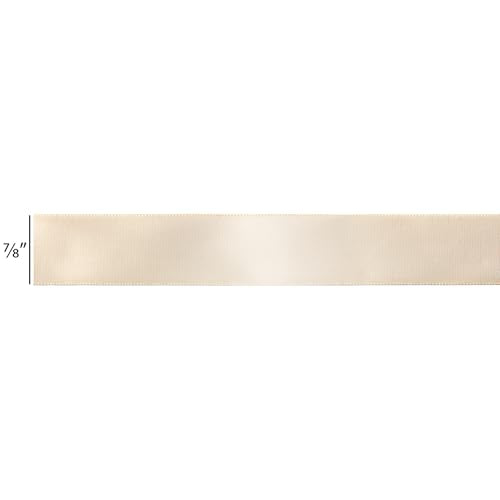 Offray Antique White Satin Ribbon - 7/8" Wide, 12 Yards Total