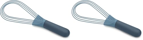 Joseph Joseph Twist 2-in-1 Collapsible Balloon & Flat Whisk, Blue (Pack of 2)