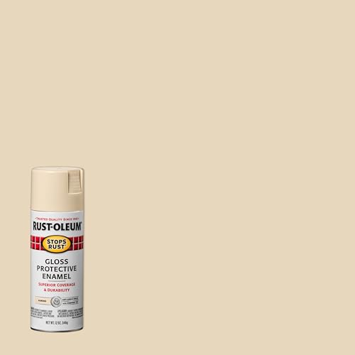 Rust-Oleum Stops Rust Gloss Almond Spray Paint 12 oz - Pack of 6, Durable Protective Coating