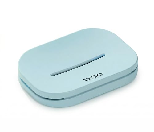 Rectangular Soap Dish with Drain - Double Layer Quick Draining Holder Blue