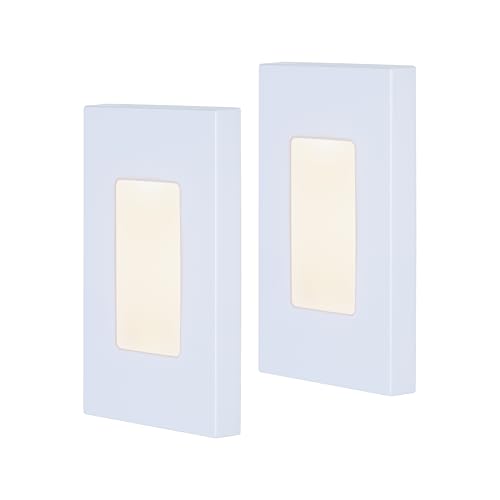 Energizer LED Plug-in Night Light, White Rectangle, 2-Pack, Dusk-to-Dawn