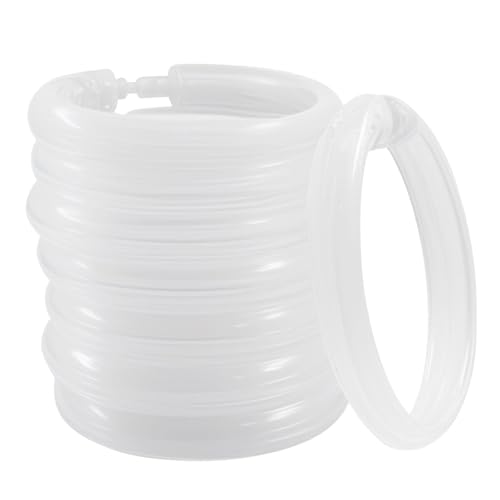 Hitefu 12 Pack Clear Plastic Shower Curtain Rings - O-Shaped Hooks