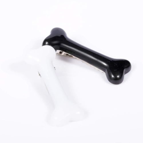White Dog Bone Hair Clips 2-Piece Set Punk Hairpins Barrette
