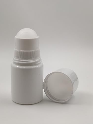 Empty Plastic Roll-On Bottles with Removable Cap for DIY Deodorant and Essential Oils 4-Pack