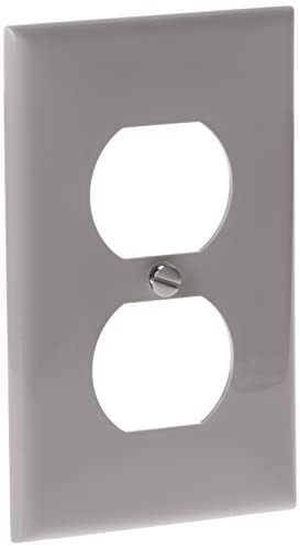 Leviton 1-Gang Duplex Wallplate - Gray Thermoplastic Nylon