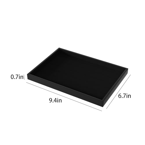 Julysky Velvet Jewelry Organizer Tray for Drawer - Black, Elegant Storage for Rings, Necklaces & Bracelets