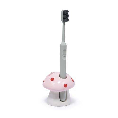 Hodao Pink Mushroom Toothbrush Holder - 3-Hole Organizer for Kids