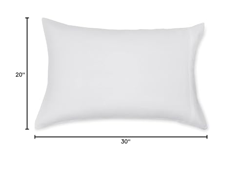 Amazon Basics Microfiber Pillowcases Set of 2 - Standard Size, Bright White