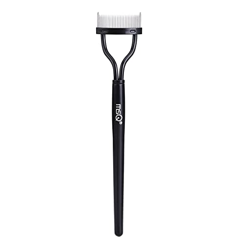 MSQ Stainless Steel Eyelash Comb and Separator Tool with Protective Cover