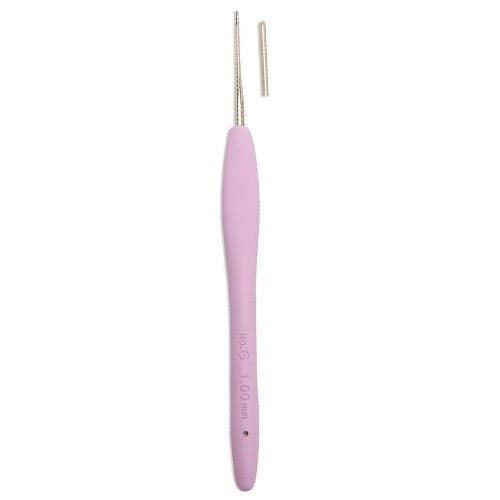 Clover Amour Steel Crochet Hook - No. 6 (1.00mm) - Ergonomic Comfort Grip