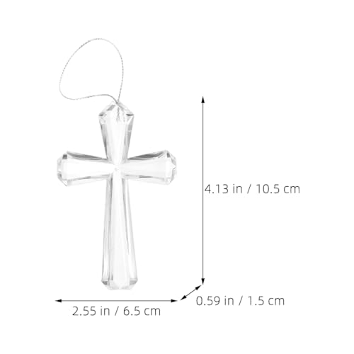 Transparent Acrylic Cross Hanging Ornaments - 2 Pcs Easter Tree Decor