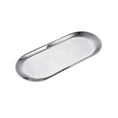 Pocoxll 12" Stainless Steel Oval Serving Tray - Decorative Vanity Platter