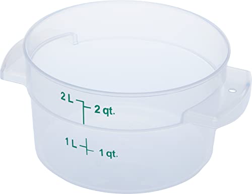 Carlisle Storplus Round Food Storage Containers, 2 Quart, Pack of 12
