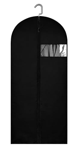 Black 65-Inch Garment Bag for Hanging Clothes Travel & Closet Storage