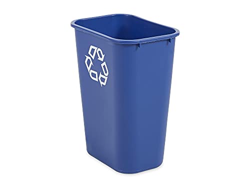 Rubbermaid Commercial Deskside Recycling Can 10.25-Gallon Blue - Durable Plastic Bin for Office & Home