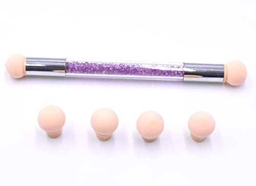 Ombre Gradient Sponge Nail Brush Pen with 4 Replacement Heads Purple