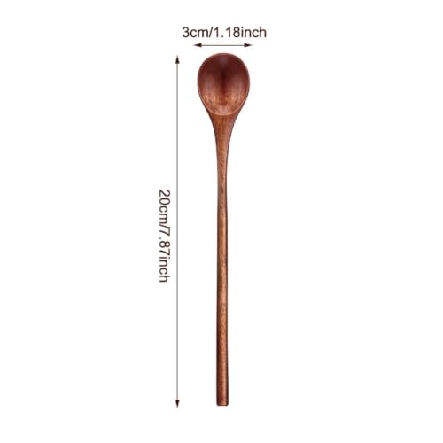 4-Pack 8-Inch Long Wooden Spoons for Cooking & Mixing