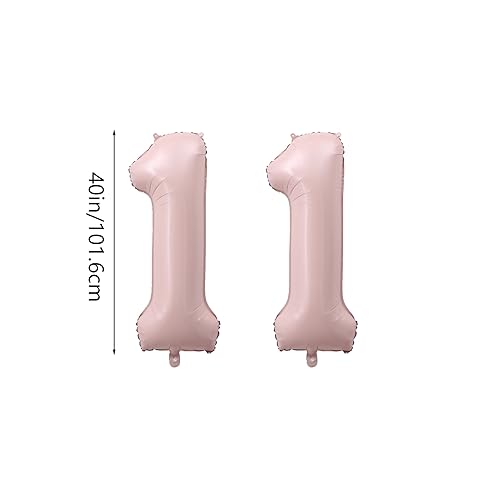 40 Inch Baby Pink Number 11 Foil Balloon for Birthday & Events