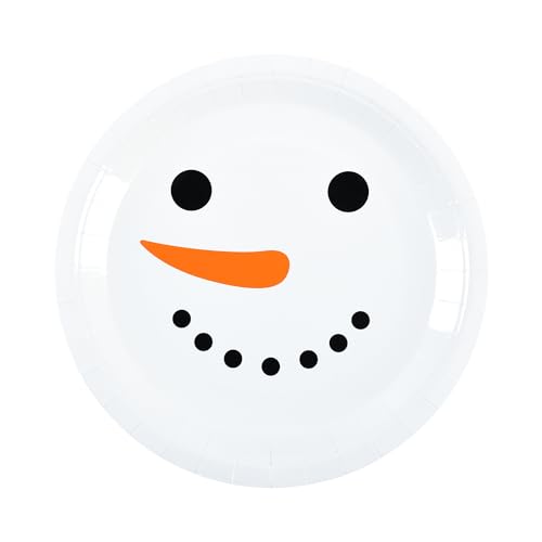 AimFun 48 Pack Christmas Snowman Disposable Paper Plates - 7 Inch