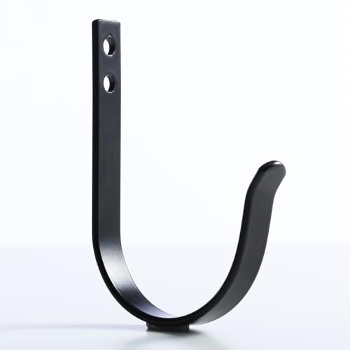 IBERDE 5 Black Stainless Steel Heavy Duty Wall Hooks for Outdoor & Indoor Use