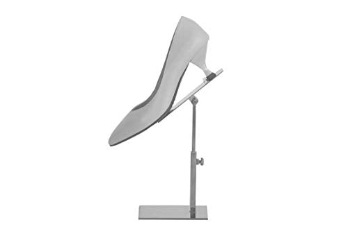 RY DISPLAY Mirror Silver Adjustable Shoe Riser Stand for Sandals & Shoes